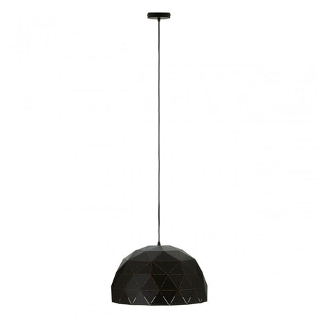 Geoi Medium Black Dome Pendant Light Black