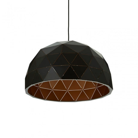 Geoi Medium Black Dome Pendant Light Black