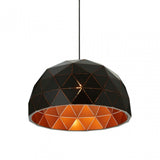 Geoi Medium Black Dome Pendant Light Black