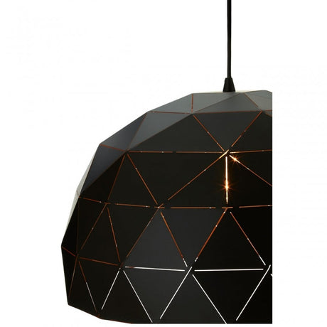 Geoi Medium Black Dome Pendant Light Black