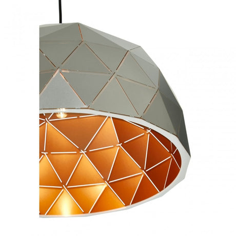 Geoi Medium Silver Dome Pendant Light Brown