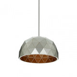 Geoi Medium Silver Dome Pendant Light Brown