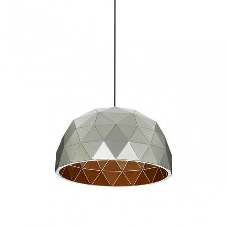 Geoi Medium Silver Dome Pendant Light Brown