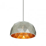 Geoi Medium Silver Dome Pendant Light Brown