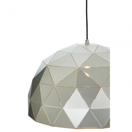 Geoi Medium Silver Dome Pendant Light Brown