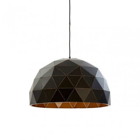 Geoi Large Black Dome Pendant Light Black