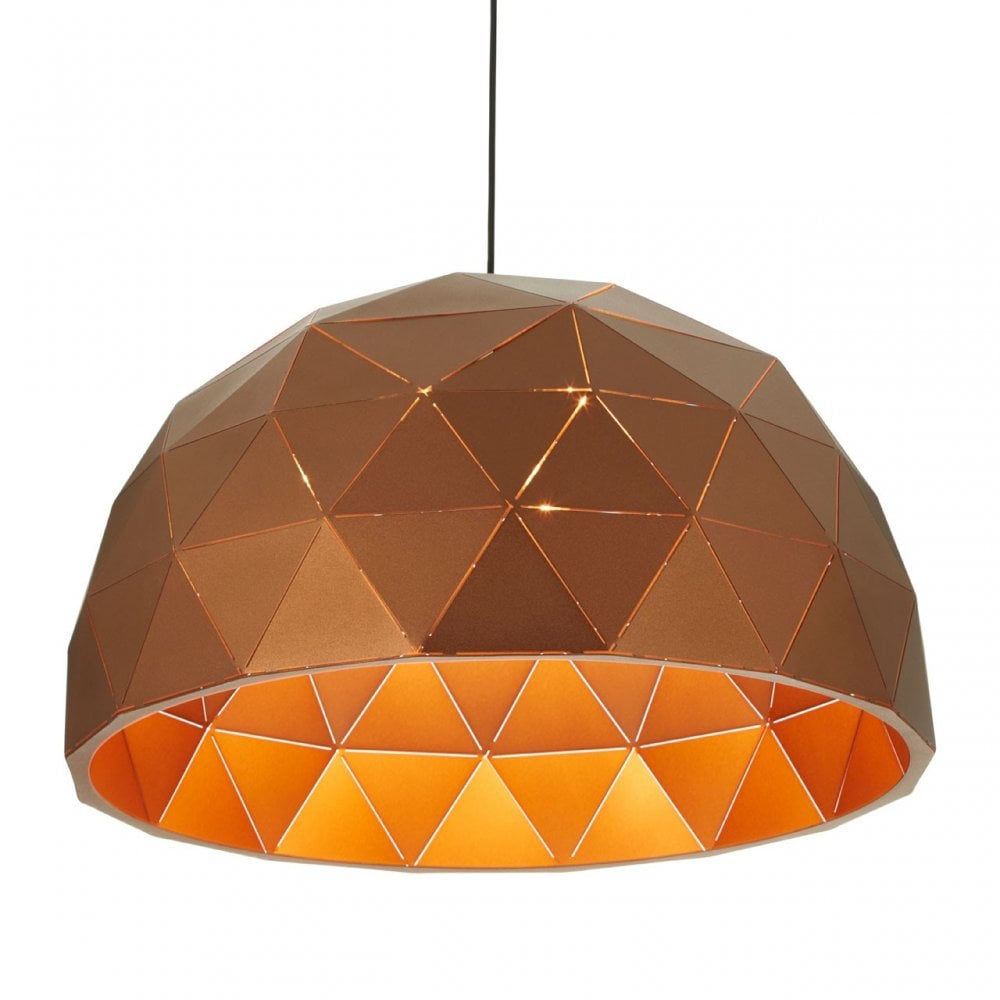 Geoi Large Coffee Dome Pendant Light Brown