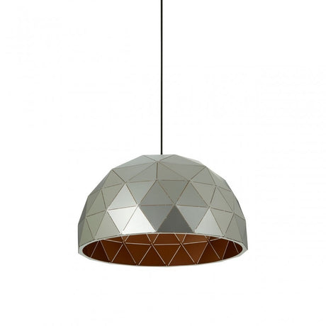 Geoi Large Silver Dome Pendant Light Silver