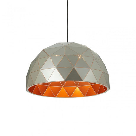 Geoi Large Silver Dome Pendant Light Silver