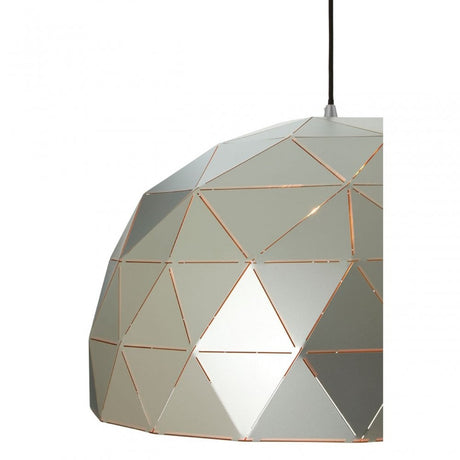 Geoi Large Silver Dome Pendant Light Silver