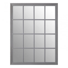 Grey Flat Wood Wall Mirror Grey