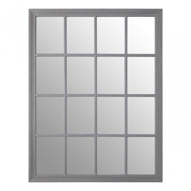 Grey Flat Wood Wall Mirror Grey