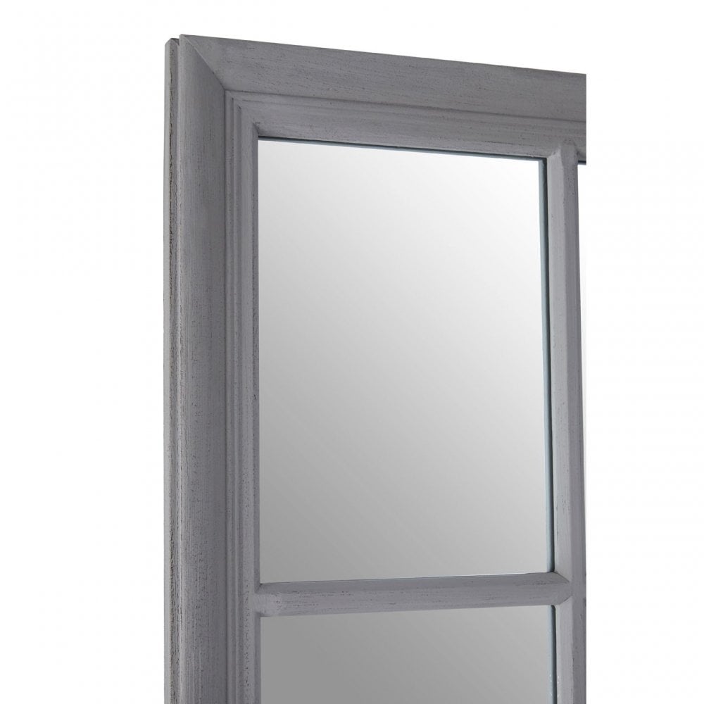 Grey Flat Wood Wall Mirror Grey