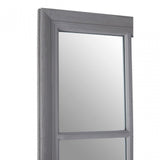 Grey Flat Wood Wall Mirror Grey
