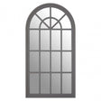 Flat Wood Curved Window Grey Wall Mirror Grey