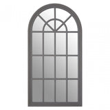Flat Wood Curved Window Grey Wall Mirror Grey