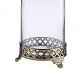 Nickel Finish Large Glass Jar With Lid Silver