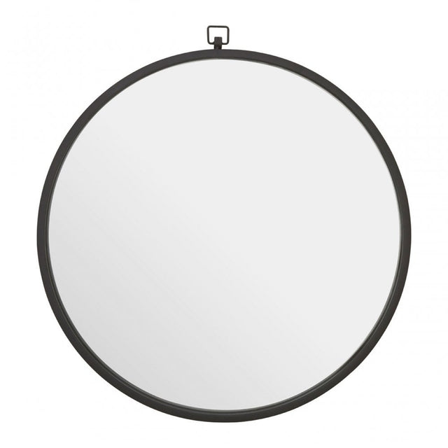 Jacen Round Wall Mirror Black