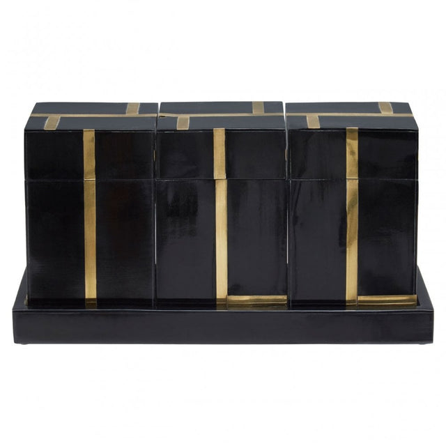Odell Black &amp; Gold Canister Set Black