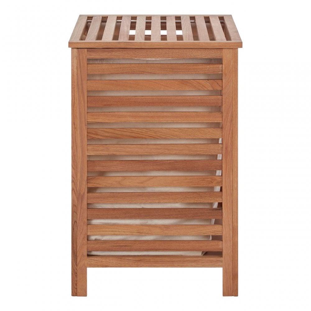 Walnut Wood Laundry Hamper Natural