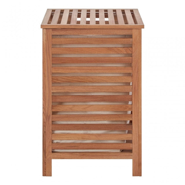 Walnut Wood Laundry Hamper Natural