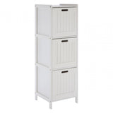 3 Drawer Rustic Bathroom Shelf Unit White