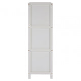 3 Drawer Rustic Bathroom Shelf Unit White
