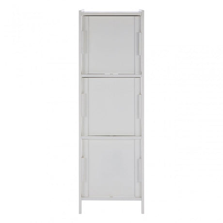 3 Drawer Rustic Bathroom Shelf Unit White