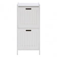 2 Drawer Rustic Bathroom Shelf Unit White