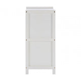 2 Drawer Rustic Bathroom Shelf Unit White
