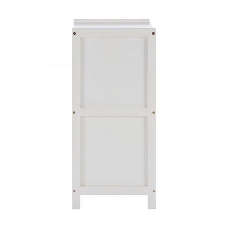 2 Drawer Rustic Bathroom Shelf Unit White