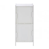 2 Drawer Rustic Bathroom Shelf Unit White