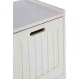 2 Drawer Rustic Bathroom Shelf Unit White