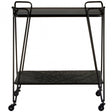 Duchess Cart Table With Grey Glass Top Black
