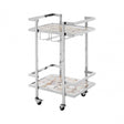 Vita White Agate Drinks Trolley Silver