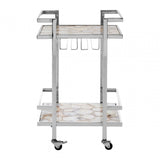 Vita White Agate Drinks Trolley Silver