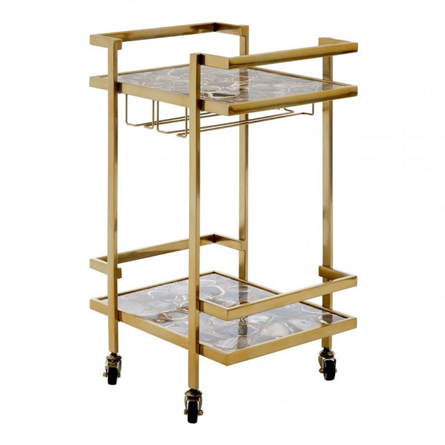 Vita Gold Finish Drinks Trolley Gold