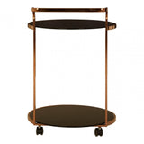Pantino2 Tier Gold Finish Drinks Trolley Black