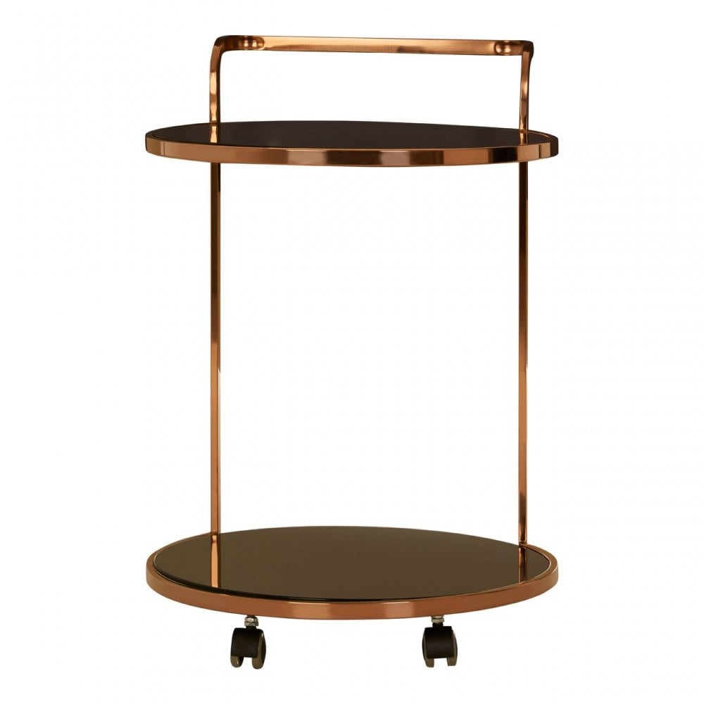 Pantino2 Tier Gold Finish Drinks Trolley Black