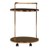 Pantino2 Tier Gold Finish Drinks Trolley Black