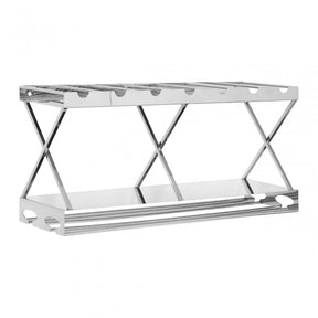 Donal 2 Tier 7 Bottle Silver Wine Rack Silver