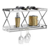 Donal 2 Tier 7 Bottle Silver Wine Rack Silver