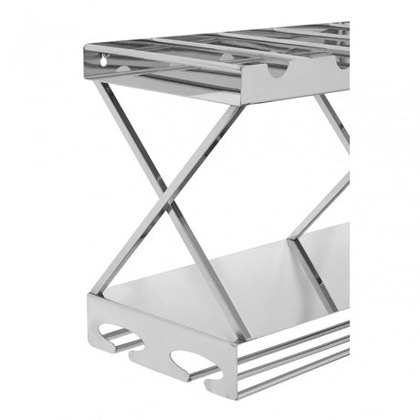 Donal 2 Tier 7 Bottle Silver Wine Rack Silver