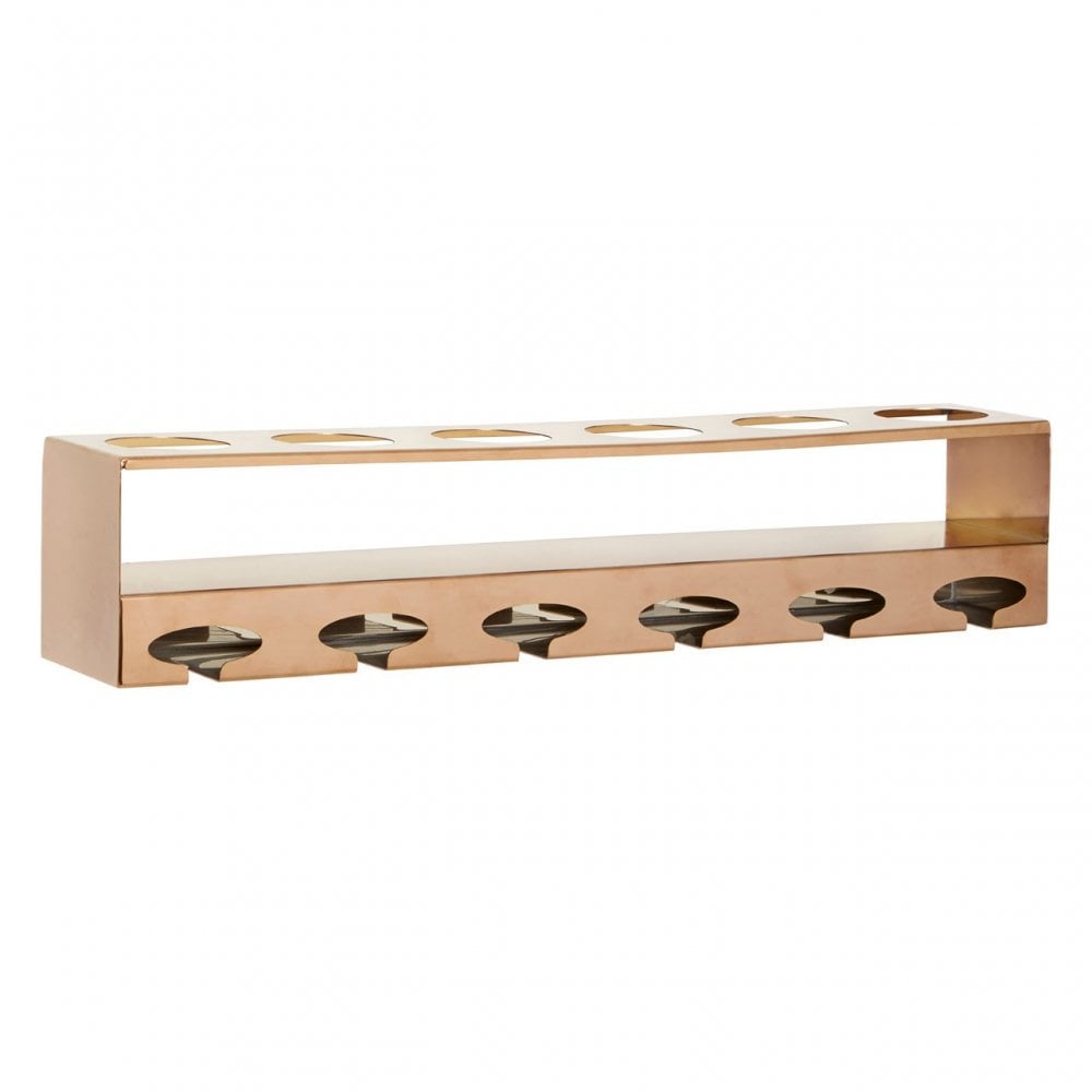 Donal 6 Bottle Rose Gold Finish Wine Rack Rose Gold
