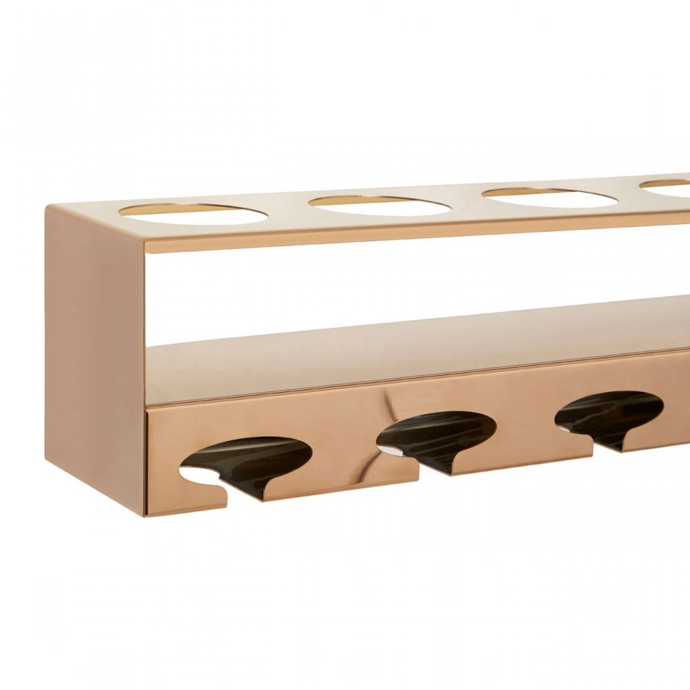 Donal 6 Bottle Rose Gold Finish Wine Rack Rose Gold