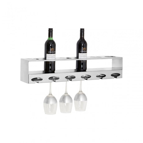 Donal 6 Bottle Silver Finish Wine Rack Silver