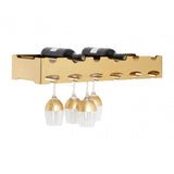 Donal 6 Bottle Gold Finish Wine Rack Rose Gold