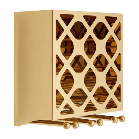 Donal 12 Bottle Gold Finish Wine Rack Gold