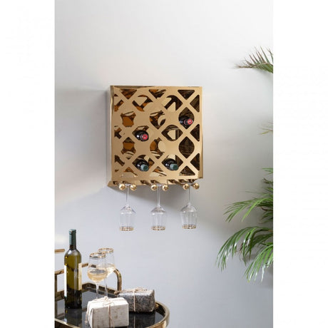 Donal 12 Bottle Gold Finish Wine Rack Gold