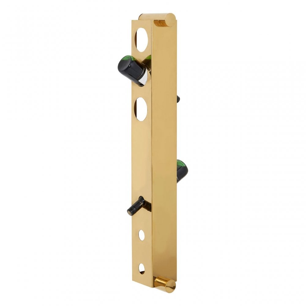Donal 6 Bottle Gold Finish Vertical Wine Rack